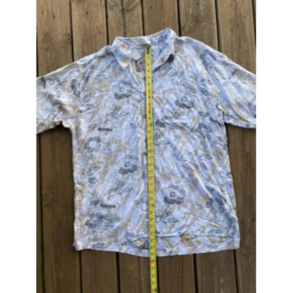 Marc Edwards Men's Rayon XXL Gray Floral Hawaiian Short Sleeve Button Up Shirt - Picture 4 of 9